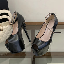 Load image into Gallery viewer, Black Spiked Heel Stilettos
