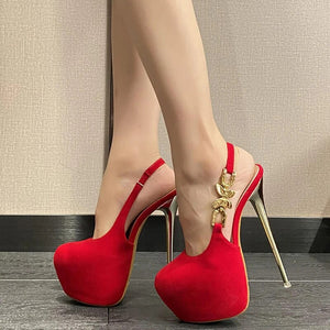 Side view Red high heels