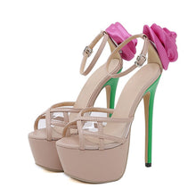 Load image into Gallery viewer, Side view high heel platform sandals