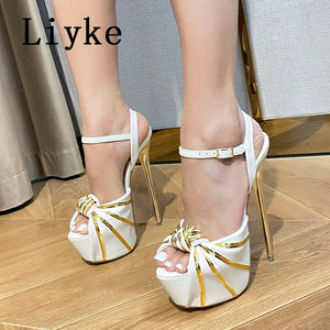 White Stiletto Heel Sandals