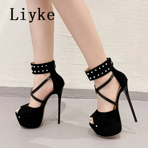 Black Gladiator Heels for sale