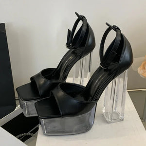 Black Square Toe Heels for sale