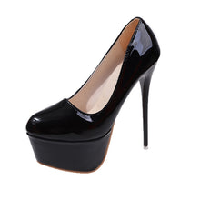 Load image into Gallery viewer, Sideview black high heel pumps platform