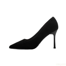 Load image into Gallery viewer, Black high-heeled shoe on a white background