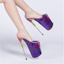 Load image into Gallery viewer, purple 22 cm mule high heels for sale