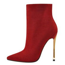 Load image into Gallery viewer, Red autumn high heel boots for sale