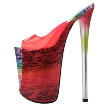 Load image into Gallery viewer, red 22 cm mule high heels
