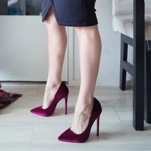 Load image into Gallery viewer, Velvet high heels for women