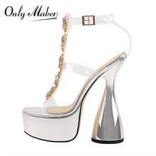 Load image into Gallery viewer, Side view high heel PVC sandals for sale