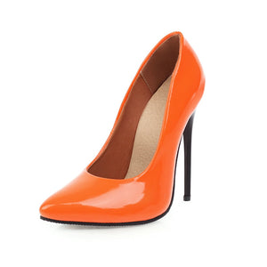 Orange high heel stilettos for sale