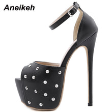 Load image into Gallery viewer, Aneikeh Rivet Strappy Sandals