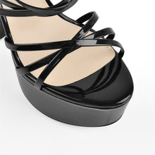 Load image into Gallery viewer, Black high heel open toe sandals for sale