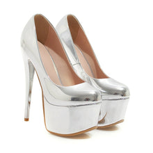 Load image into Gallery viewer, Silver Zogeer Platform pumps for sale
