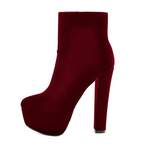 Red Autumn Winter high heel boots for sale.