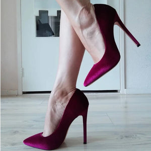 Velvelt high heels stilettos for women