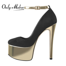 Load image into Gallery viewer, Gold platform heels for sale