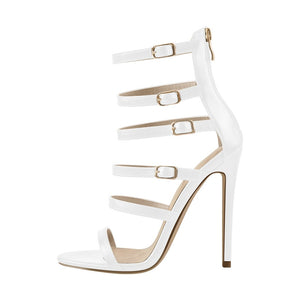 White Ankle Height Sandals for Summer