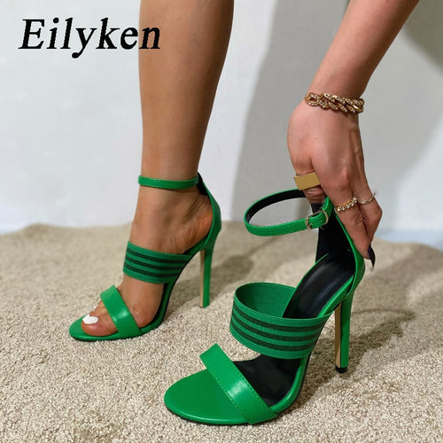 Side view high heel sandals with strap