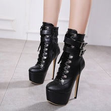 Load image into Gallery viewer, Gladiator high heel boots for autumn.