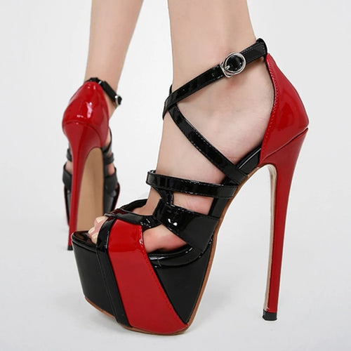 Side view high heel sandals