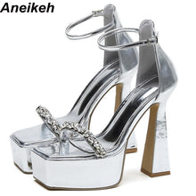Load image into Gallery viewer, Aneikeh CRYSTAL Sequins Sandals