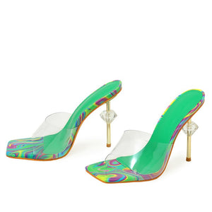 Green PVC Heels for sale