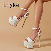 Load image into Gallery viewer, White high heel sandals for sale