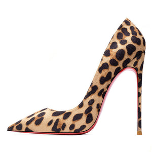 Leopard print stiletto high heels for women