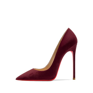 Maroon stiletto high heels for women