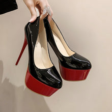 Load image into Gallery viewer, Side view high heel platform pumps
