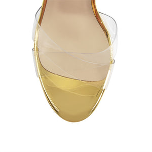 Gold high heel sandals for sale