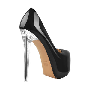Black glass heel Pumps for sale