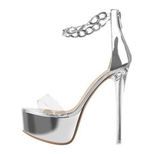 Silver high heels for sale