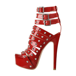 For sale: high heel sandals in red