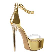 Load image into Gallery viewer, Gold designer high heels for sale