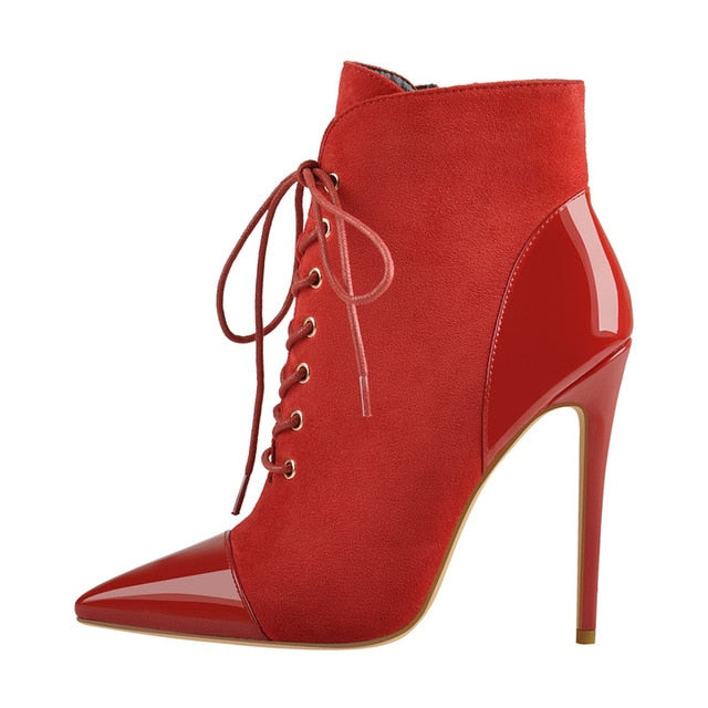 Pointed Toe Lace Up Boots