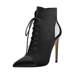 Pointed Toe Lace Up Boots