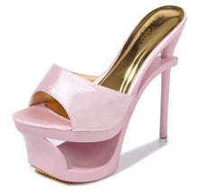Load image into Gallery viewer, Pink Mule Heels