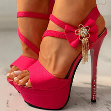 Load image into Gallery viewer, Dora High Heel Sandals with ankle bow