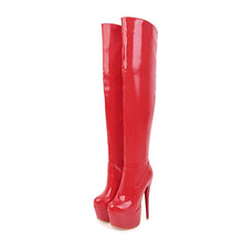 Load image into Gallery viewer, Red fetish high heel boots