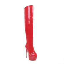 Load image into Gallery viewer, Red Fetish High Heel Boots
