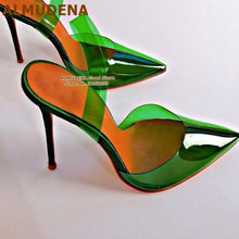 Load image into Gallery viewer, Green PVC Party High Heels