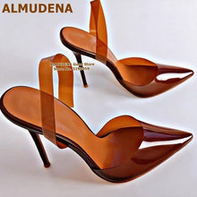 Load image into Gallery viewer, Brown PVC High Heels