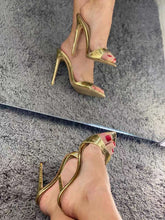 Load image into Gallery viewer, Gold Fetish Mule High Heels