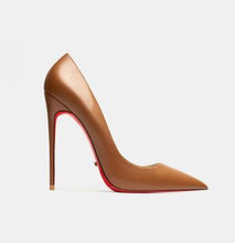 Load image into Gallery viewer, Brown Red Botton Stiletto Heels