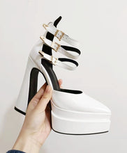 Load image into Gallery viewer, White Guccifabulous Platform Heels