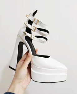 White Guccifabulous Platform Heels