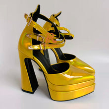 Load image into Gallery viewer, Gold Platform High Heels
